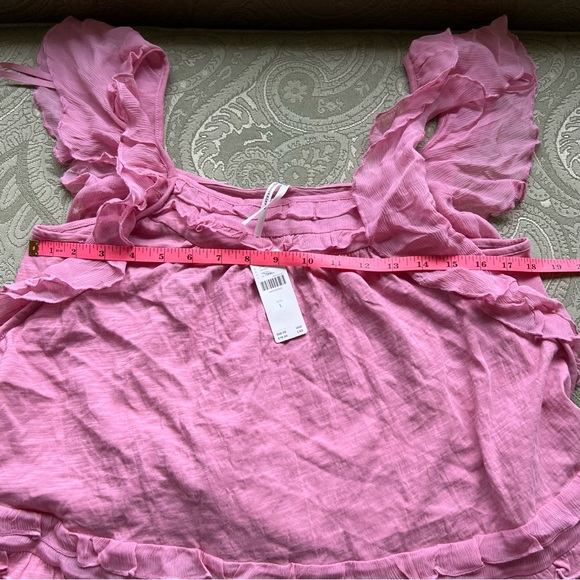 NWT Anthropologie Ruffled Flutter-Sleeve Top Size Large - Picture 4 of 12